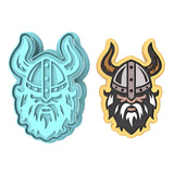 Viking Cookie Cutter | Stamp | Stencil #1 Boys/ Army / Outdoorsman Cookie Cutter Lady MINI - 2 Inches (5cm) **BUNDLE** Cutter + Stamp