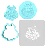 Viking Cookie Cutter | Stamp | Stencil #2 Boys/ Army / Outdoorsman Cookie Cutter Lady MINI - 2 Inches (5cm) **FULL SET BUNDLE** Cutter + Stamp + Stencil + Debosser **BEST DEAL**