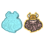 Viking Cookie Cutter | Stamp | Stencil #2 Boys/ Army / Outdoorsman Cookie Cutter Lady MINI - 2 Inches (5cm) **BUNDLE** Cutter + Stamp