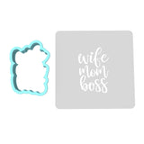 Wife Mom Boss Cookie Cutter | Stamp | Stencil Animals & Dinosaurs Cookie Cutter Lady MINI - 2 Inches (5cm) **BUNDLE** Cutter + Stencil