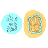 Wife Mom Boss Cookie Cutter | Stamp | Stencil Animals & Dinosaurs Cookie Cutter Lady MINI - 2 Inches (5cm) **BUNDLE** Cutter + Debosser