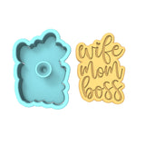 Wife Mom Boss Cookie Cutter | Stamp | Stencil Animals & Dinosaurs Cookie Cutter Lady