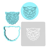 Wildcat Cookie Cutter | Stamp | Stencil #1 Animals & Dinosaurs Cookie Cutter Lady MINI - 2 Inches (5cm) **FULL SET BUNDLE** Cutter + Stamp + Stencil + Debosser **BEST DEAL**