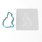 Wolf Howling  Cookie Cutter | Stamp | Stencil #1