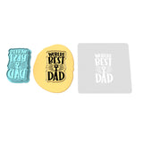 World's Best Dad Cookie Cutter | Stamp | Stencil #1 Boys/ Army / Outdoorsman Cookie Cutter Lady 2 Inch Small Cupcake Cutter + Stamp Yes