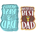 World's Best Dad Cookie Cutter | Stamp | Stencil #1 Boys/ Army / Outdoorsman Cookie Cutter Lady 2 Inch Small Cupcake Cutter + Stamp No
