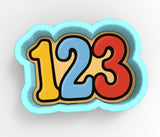 A 3D rendering of the number 123 in a cloud-shaped form, with the numbers in different colors.