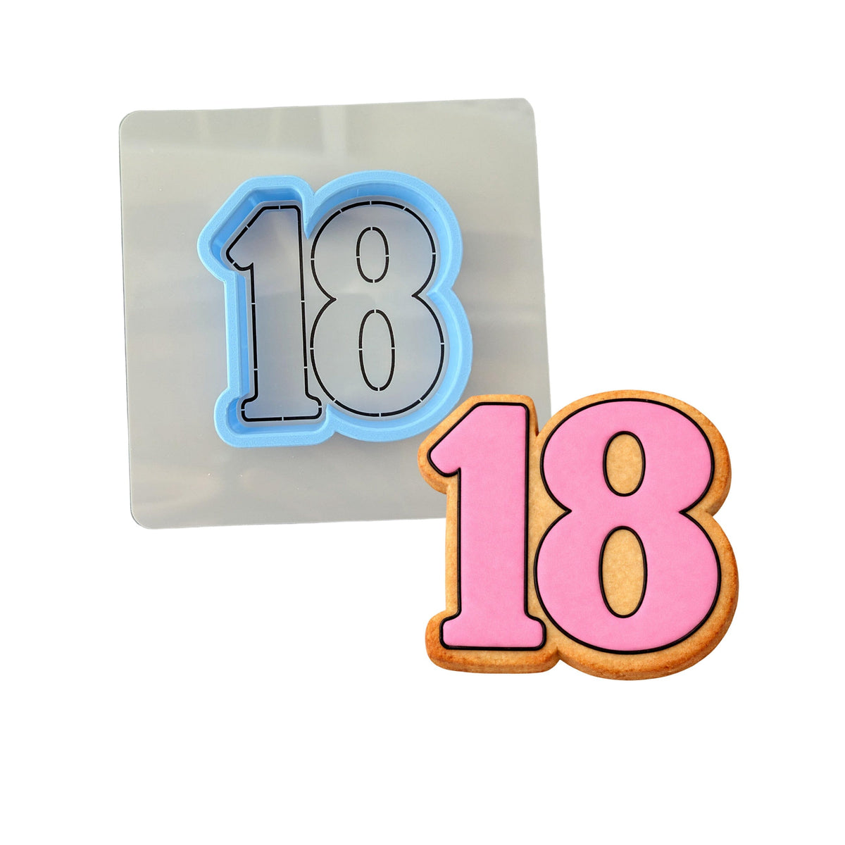 18 Birthday 1 Cookie Cutter | Stamp | Stencil - SHARP EDGES - FAST Shipping - Choose Your Own Size! #1 Cookie Cutter Lady LITTLE - 3 Inches (7.62cm) **BUNDLE** Cutter + Stencil 