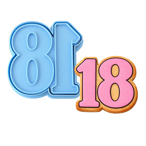 18 Birthday 1 Cookie Cutter | Stamp | Stencil - SHARP EDGES - FAST Shipping - Choose Your Own Size! #1