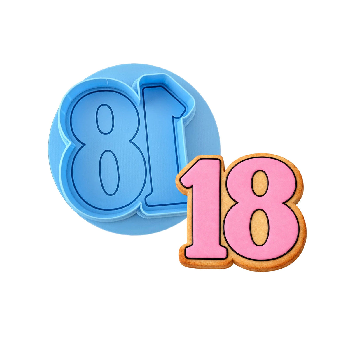 18 Birthday 1 Cookie Cutter | Stamp | Stencil - SHARP EDGES - FAST Shipping - Choose Your Own Size! #1 Cookie Cutter Lady LITTLE - 3 Inches (7.62cm) **BUNDLE** Cutter + Debosser 