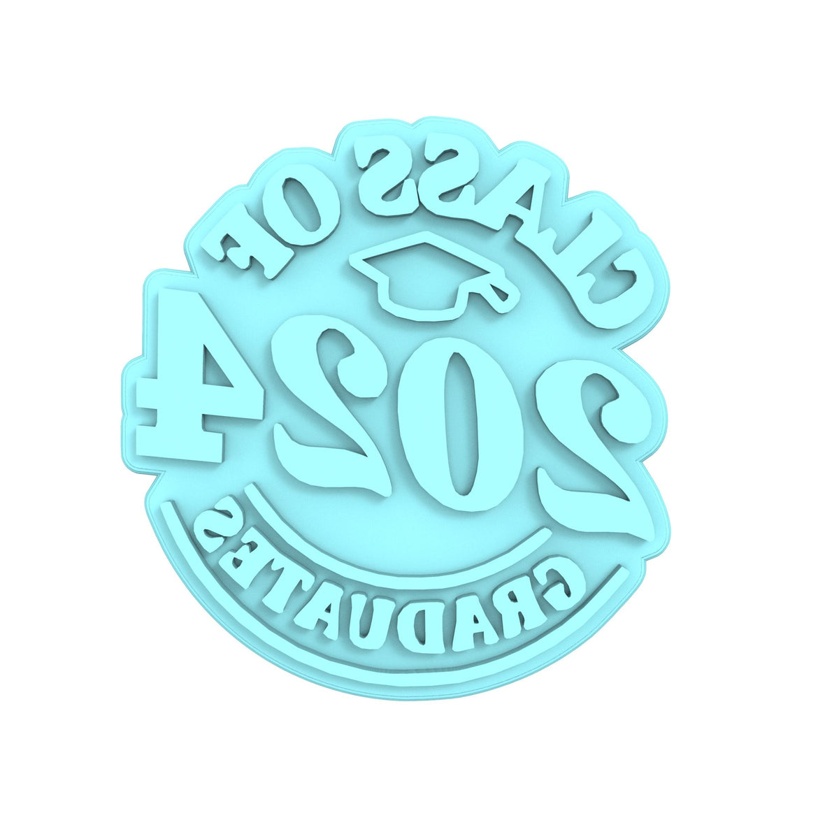 2024 Graduation Cookie Cutter | Stamp | Stencil #1A Wedding / Baby / V Day Cookie Cutter Lady MINI - 2 Inches (5cm) Stamp ONLY 