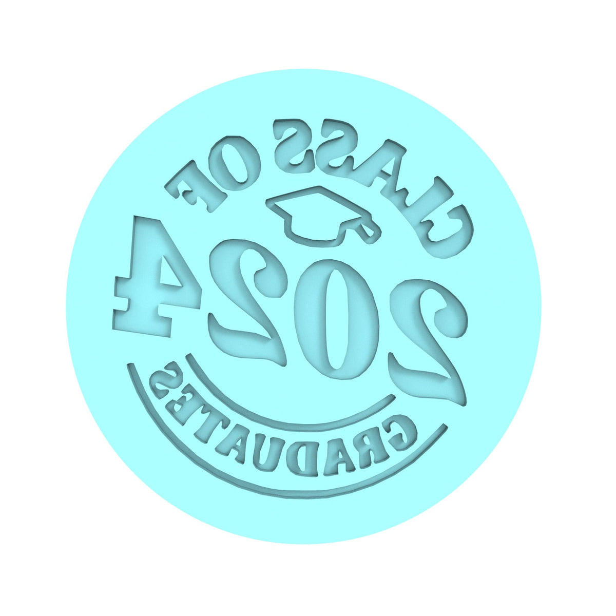 2024 Graduation Cookie Cutter | Stamp | Stencil #1A Wedding / Baby / V Day Cookie Cutter Lady MINI - 2 Inches (5cm) Debosser ONLY 