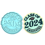 2024 Graduation Cookie Cutter | Stamp | Stencil #1A Wedding / Baby / V Day Cookie Cutter Lady MINI - 2 Inches (5cm) **BUNDLE** Cutter + Stamp 