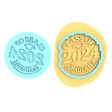 2024 Graduation Cookie Cutter | Stamp | Stencil #1A Wedding / Baby / V Day Cookie Cutter Lady MINI - 2 Inches (5cm) **BUNDLE** Cutter + Debosser 