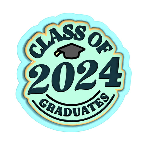 2024 Graduation Cookie Cutter | Stamp | Stencil #1A Wedding / Baby / V Day Cookie Cutter Lady 