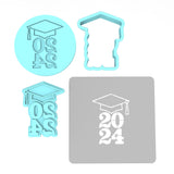 2024 Graduation Cookie Cutter | Stamp | Stencil #2B Wedding / Baby / V Day Cookie Cutter Lady MINI - 2 Inches (5cm) **FULL SET BUNDLE** Cutter + Stamp + Stencil + Debosser **BEST DEAL** 