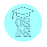 2024 Graduation Cookie Cutter | Stamp | Stencil #2B Wedding / Baby / V Day Cookie Cutter Lady MINI - 2 Inches (5cm) Debosser ONLY 