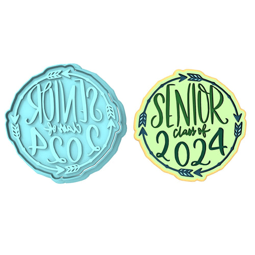 2024 Graduation Cookie Cutter | Stamp | Stencil #5E Wedding / Baby / V Day Cookie Cutter Lady MINI - 2 Inches (5cm) **BUNDLE** Cutter + Stamp 