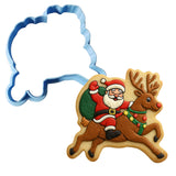 Santa Riding Reindeer Cookie Cutter | Stamp | Stencil - SHARP EDGES - FAST Shipping - Choose Your Own Size! #1