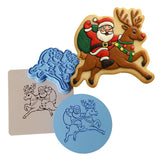 Santa Riding Reindeer Cookie Cutter | Stamp | Stencil - SHARP EDGES - FAST Shipping - Choose Your Own Size! #1