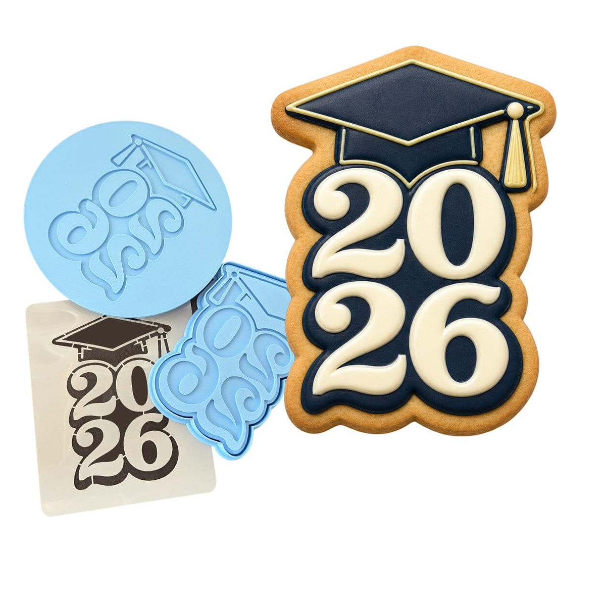 2026 Graduation Green Cap 1 Cookie Cutter | Stamp | Stencil - SHARP EDGES - FAST Shipping - Choose Your Own Size! #1 Cookie Cutter Lady LITTLE - 3 Inches (7.62cm) **FULL SET BUNDLE** Cutter + Stamp + Stencil + Debosser **BEST DEAL** 