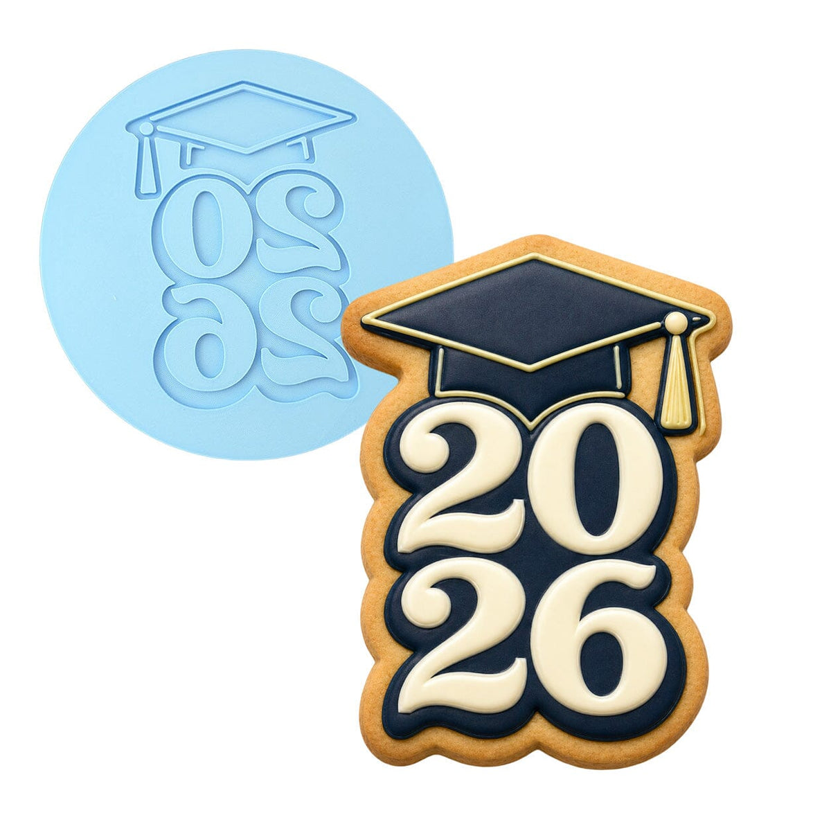 2026 Graduation Green Cap 1 Cookie Cutter | Stamp | Stencil - SHARP EDGES - FAST Shipping - Choose Your Own Size! #1 Cookie Cutter Lady LITTLE - 3 Inches (7.62cm) Debosser ONLY 