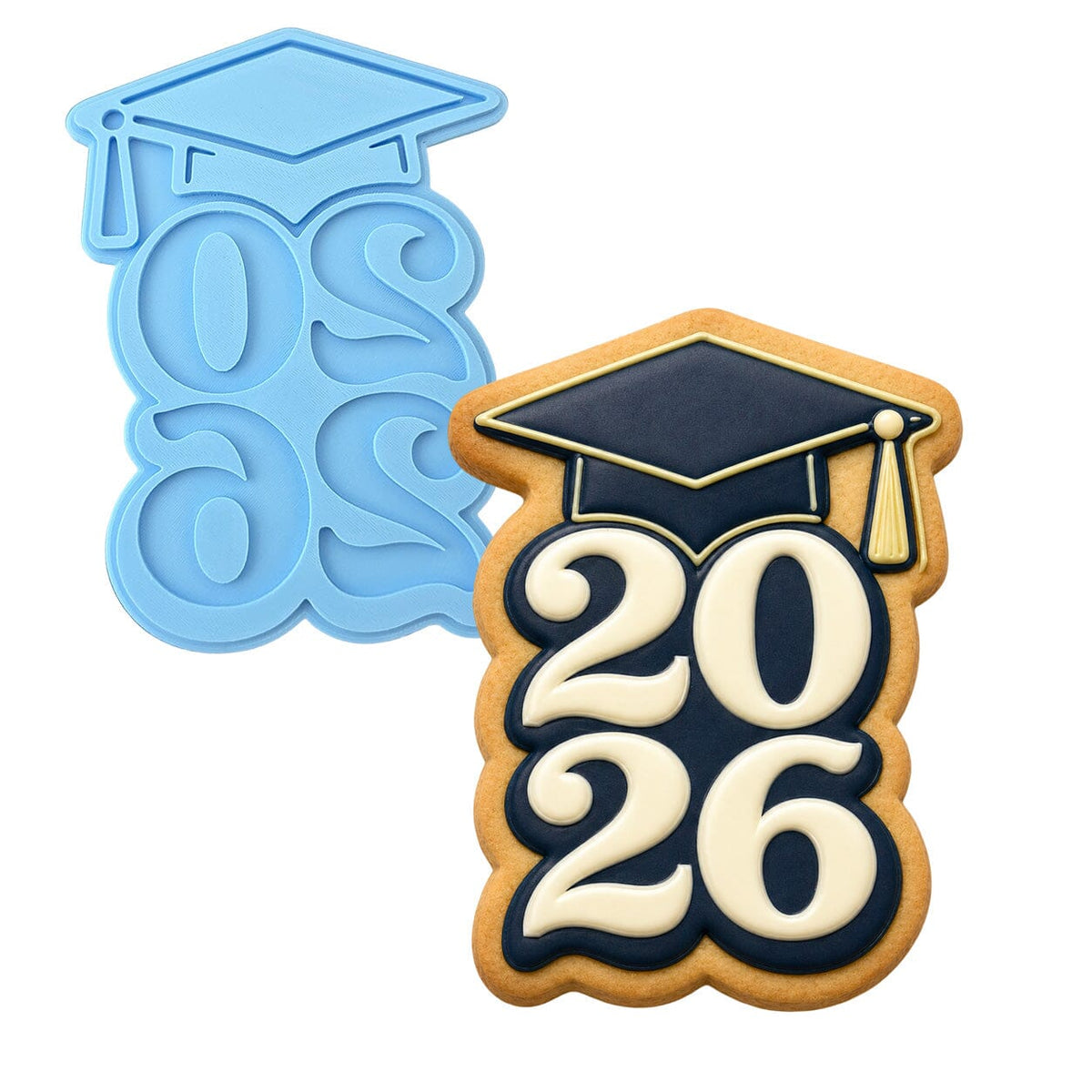 2026 Graduation Green Cap 1 Cookie Cutter | Stamp | Stencil - SHARP EDGES - FAST Shipping - Choose Your Own Size! #1 Cookie Cutter Lady LITTLE - 3 Inches (7.62cm) Stamp ONLY 