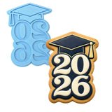2026 Graduation Green Cap 1 Cookie Cutter | Stamp | Stencil - SHARP EDGES - FAST Shipping - Choose Your Own Size! #1 Cookie Cutter Lady LITTLE - 3 Inches (7.62cm) Stamp ONLY 