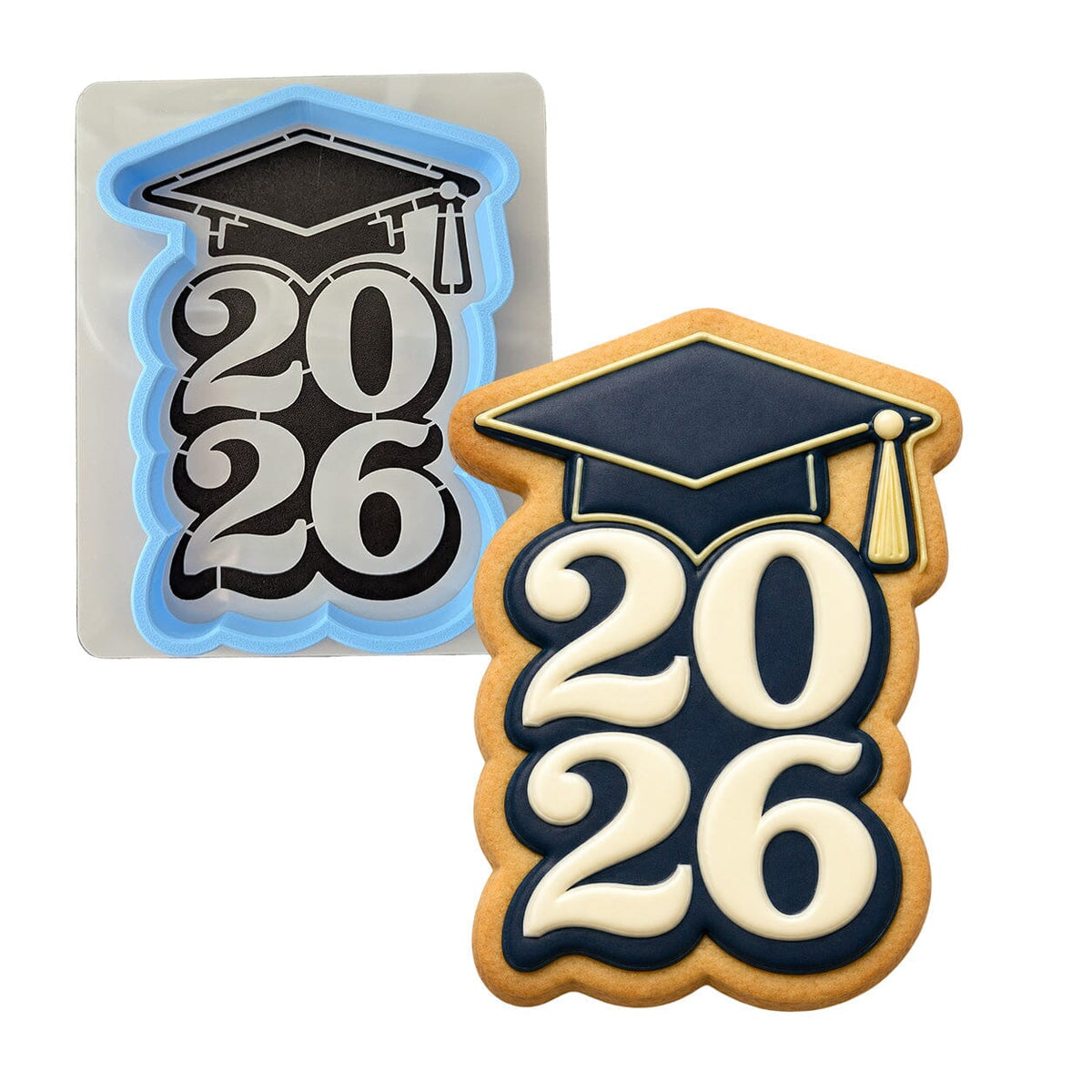 2026 Graduation Green Cap 1 Cookie Cutter | Stamp | Stencil - SHARP EDGES - FAST Shipping - Choose Your Own Size! #1 Cookie Cutter Lady LITTLE - 3 Inches (7.62cm) **BUNDLE** Cutter + Stencil 