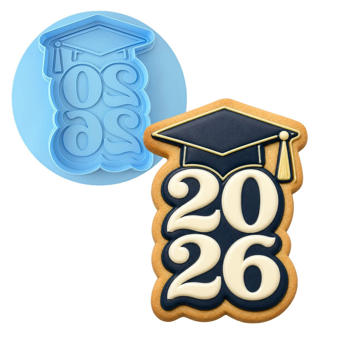 2026 Graduation Green Cap 1 Cookie Cutter | Stamp | Stencil - SHARP EDGES - FAST Shipping - Choose Your Own Size! #1 Cookie Cutter Lady LITTLE - 3 Inches (7.62cm) **BUNDLE** Cutter + Debosser 