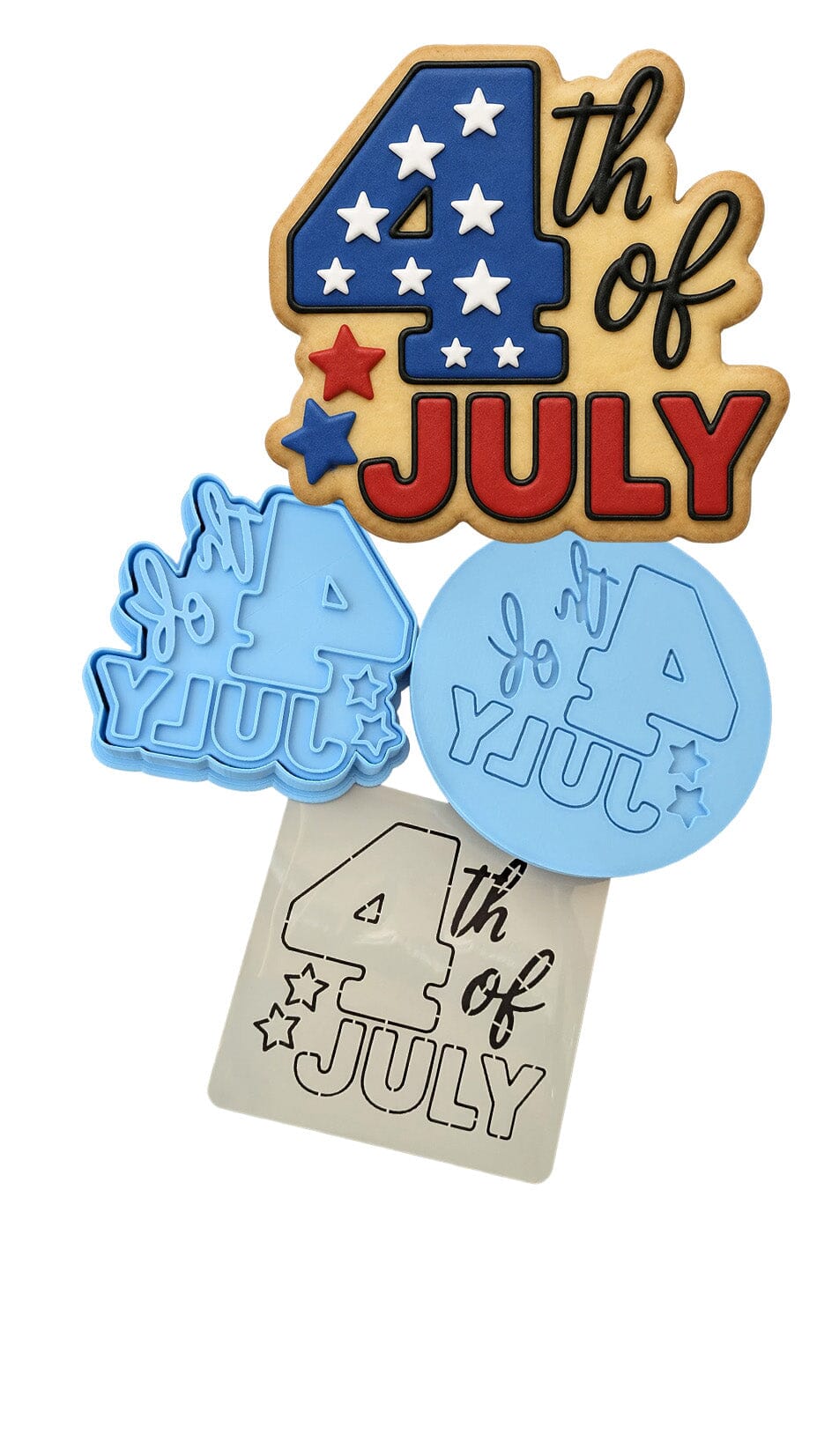 4th of July Cookie Cutter | Stamp | Stencil - SHARP EDGES - FAST Shipping - Choose Your Own Size! #4d Cookie Cutter Lady LITTLE - 3 Inches (7.62cm) **FULL SET BUNDLE** Cutter + Stamp + Stencil + Debosser **BEST DEAL** 