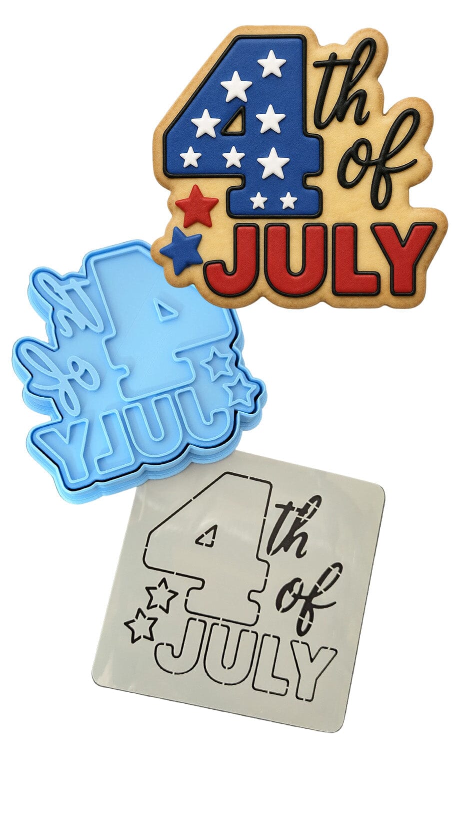 4th of July Cookie Cutter | Stamp | Stencil - SHARP EDGES - FAST Shipping - Choose Your Own Size! #4d Cookie Cutter Lady LITTLE - 3 Inches (7.62cm) **BUNDLE** Cutter + Stamp + Stencil 