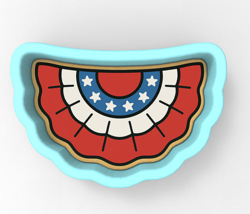 a red, white, and blue plate with an american flag design