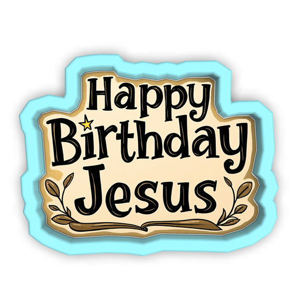 a happy birthday jesus sticker on a white background