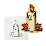 Fall Candle Cookie Cutter | Stamp | Stencil - SHARP EDGES - FAST Shipping - Choose Your Own Size! #1
