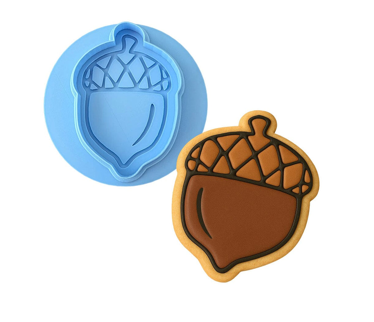 Acorn Cookie Cutter | Stamp | Stencil #1 Animals & Dinosaurs Cookie Cutter Lady MINI - 2 Inches (5cm) **BUNDLE** Cutter + Debosser 