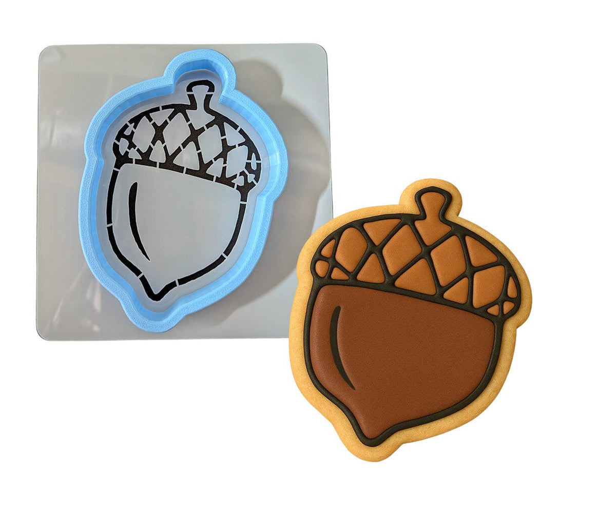 Acorn Cookie Cutter | Stamp | Stencil #1 Animals & Dinosaurs Cookie Cutter Lady MINI - 2 Inches (5cm) **BUNDLE** Cutter + Stencil 