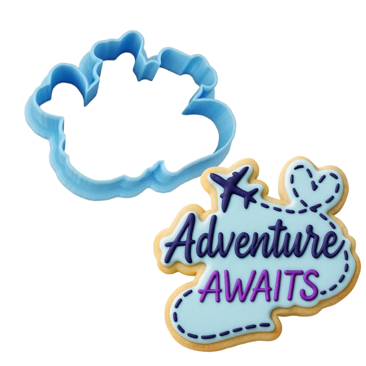 Adventure Awaits Cookie Cutter | Stamp | Stencil #1 Animals & Dinosaurs Cookie Cutter Lady MINI - 2 Inches (5cm) Cookie Cutter ONLY (Outline) 