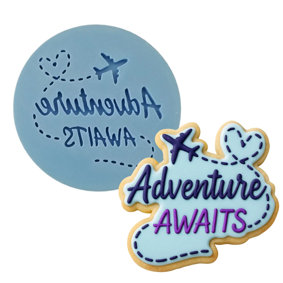 Adventure Awaits Cookie Cutter | Stamp | Stencil #1 Animals & Dinosaurs Cookie Cutter Lady MINI - 2 Inches (5cm) Debosser ONLY 