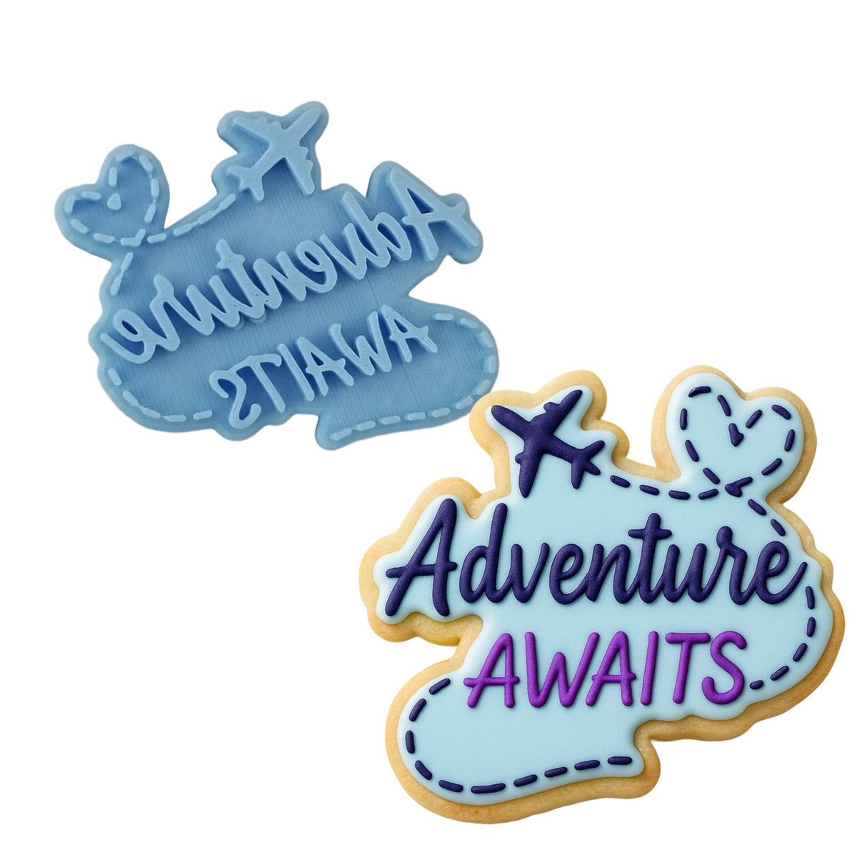 Adventure Awaits Cookie Cutter | Stamp | Stencil #1 Animals & Dinosaurs Cookie Cutter Lady MINI - 2 Inches (5cm) Stamp ONLY 