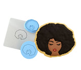 Afro Lady Cookie Cutter | Stamp | Stencil #2 Miscellaneous Cookie Cutter Lady 