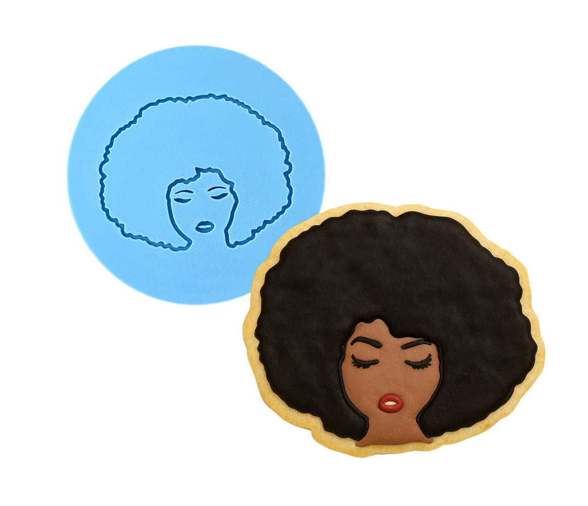 Afro Lady Cookie Cutter | Stamp | Stencil #2 Miscellaneous Cookie Cutter Lady 