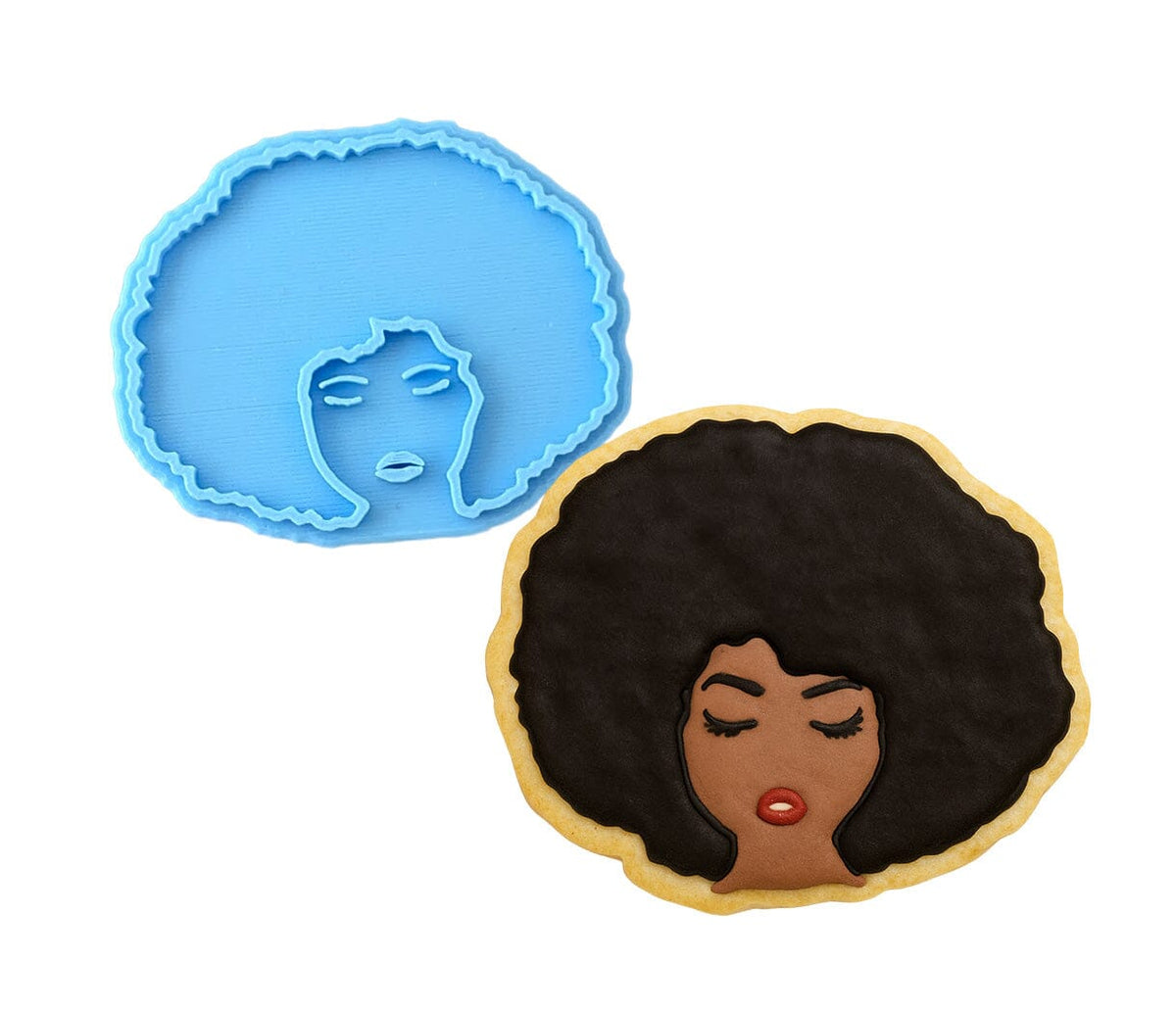 Afro Lady Cookie Cutter | Stamp | Stencil #2 Miscellaneous Cookie Cutter Lady 