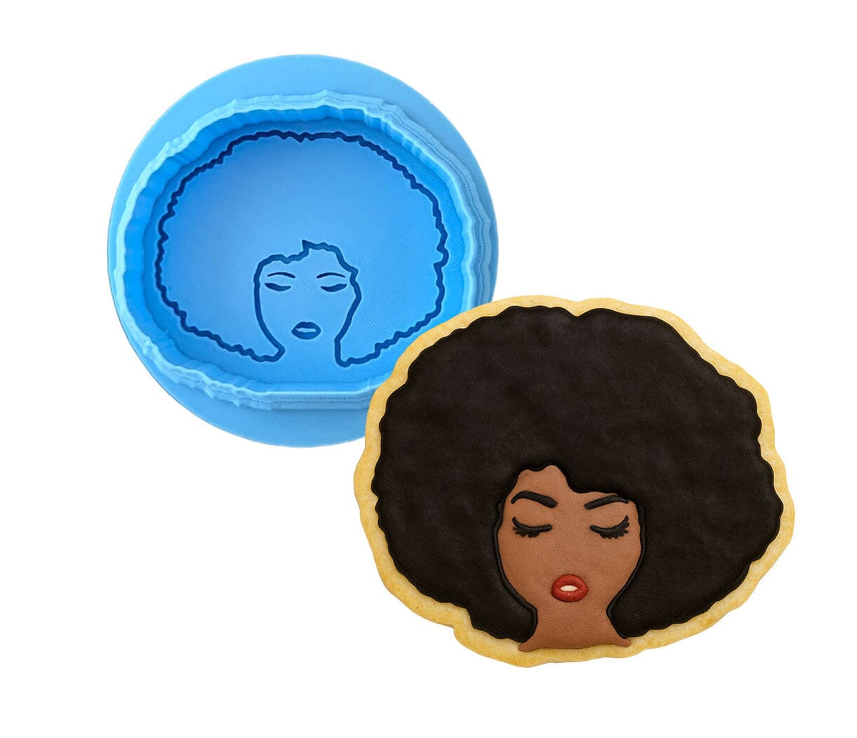 Afro Lady Cookie Cutter | Stamp | Stencil #2 Miscellaneous Cookie Cutter Lady 