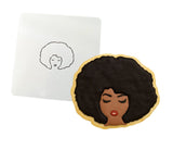 Afro Lady Cookie Cutter | Stamp | Stencil #2 Miscellaneous Cookie Cutter Lady 