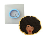 Afro Lady Cookie Cutter | Stamp | Stencil #2 Miscellaneous Cookie Cutter Lady 