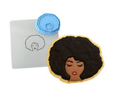 Afro Lady Cookie Cutter | Stamp | Stencil #2 Miscellaneous Cookie Cutter Lady 