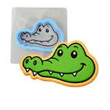 Alligator Head Cookie Cutter | Stamp | Stencil #1 Easter / Spring / Flower Cookie Cutter Lady MINI - 2 Inches (5cm) **BUNDLE** Cutter + Stencil 