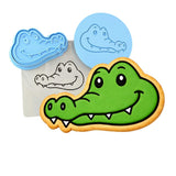 Alligator Head Cookie Cutter | Stamp | Stencil #1 Easter / Spring / Flower Cookie Cutter Lady MINI - 2 Inches (5cm) **FULL SET BUNDLE** Cutter + Stamp + Stencil + Debosser **BEST DEAL** 