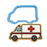 Ambulance Cookie Cutter | Stamp | Stencil #1 Comic Book / Vehicles Cookie Cutter Lady MINI - 2 Inches (5cm) Cookie Cutter ONLY (Outline) 